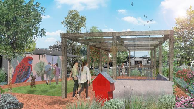 An artist's impression of Kangaroo Island's Town Centres Project. Town Square, Parndana. Picture: Supplied