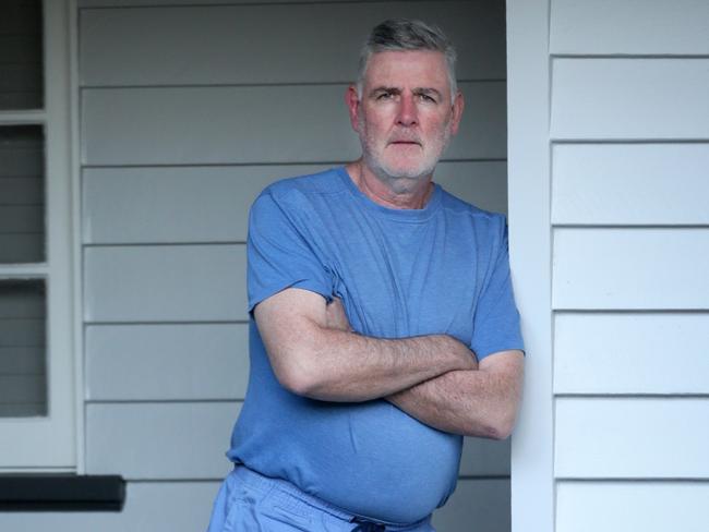 Andrew O'Brien, father of Jack O'Brien at his Ashgrove home. Andrew wants Jack to quarantine at home. Photo: Steve Pohlner