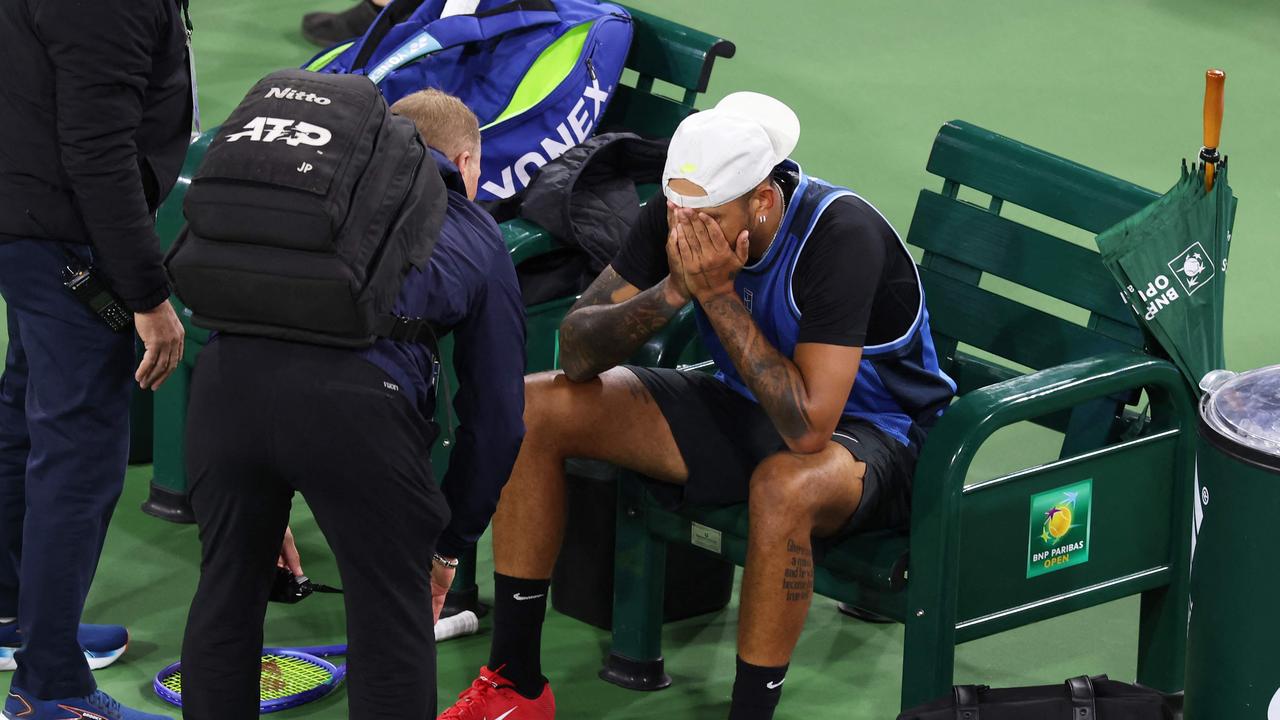 Things looked grim for Kyrgios at Indian Wells. Picture: Clive Brunskill / Getty Images North America / Getty Images via AFP