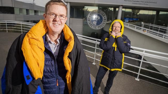 Phil Boxall- Acting GM Technology and Innovation and CEO of Hobart City Mission John Stubley. Picture: RICHARD JUPE