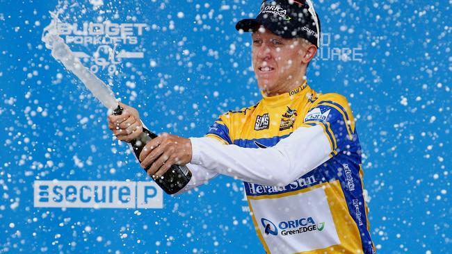 Herald Sun Tour. Stage 3. Michelson Winery to Nagambie. Cameron Meyer of the Orica GreenEdge team retains the lesders yellow jersey . Pic: Michael Klein