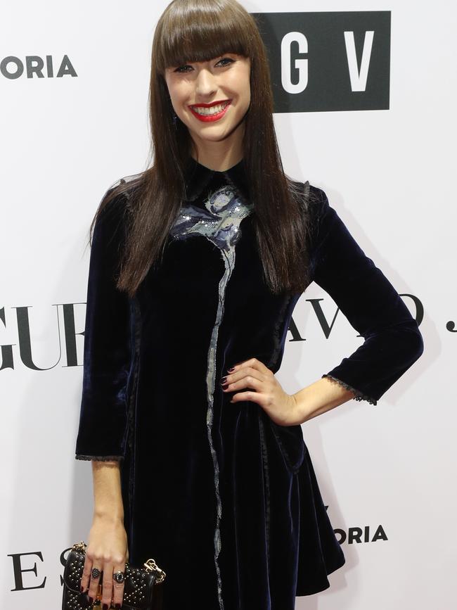 Kimbra poses on the red carpet. Picture: AAP Image/ David Crosling