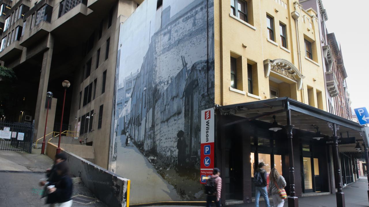 A general view of the mural Brown Bear Lane in the Rocks in Sydney. Picture: Newswire/ Gaye Gerard