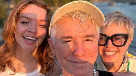 Baz Luhrmann (centre) and Catherine Martin with daughter Lilly (left) in Europe last week. Picture: Instagram