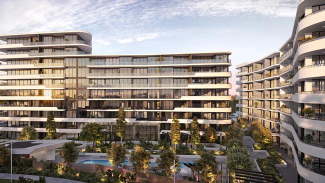 An artists impression of 1 Grant Avenue, the development proposed at Hope Island by George Mastrocostas's Aniko Group. Photo: Supplied