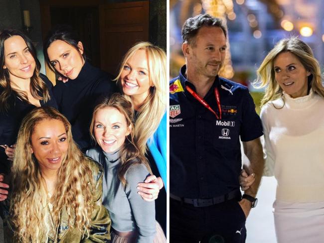 Geri Horner has leaned on her old bandmate amid her husband's drama. Photo: Getty Images and Instagram