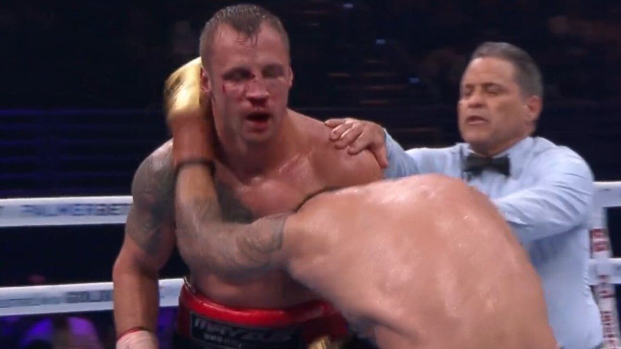 Briedis was marked but kept punching. Photo: Fox Sports