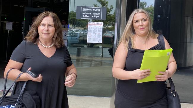 Sophie Chambers (right) and her mum outside court in Southport. Picture: Lea Emery.