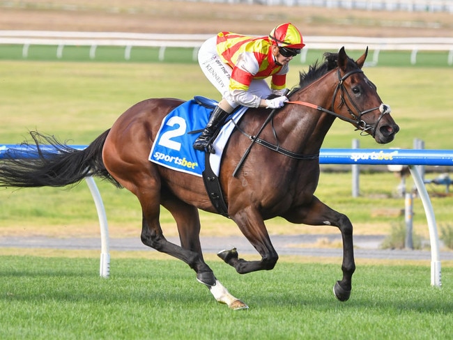 Coco Sun ridden by Jaylah Kennedy wins the Sportsbet Set A Deposit Limit Handicap at Sportsbet Sandown Lakeside Racecourse on March 27, 2024 in Springvale, Australia. (Photo by Pat Scala/Racing Photos via Getty Images)