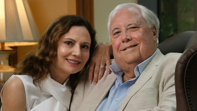 Clive Palmer with his wife Anna. Picture: Lyndon Mechielsen