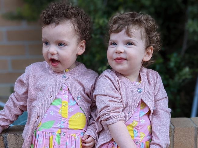 Rivka and Raizel Sufrin, aged three, are non identical twins.