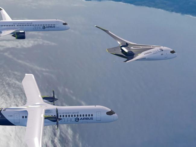 Hydrogen powered planes will likely look very different to the current fleet. Picture: Airbus