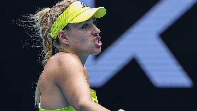 Germany’s Angelique Kerber had a frustrating first-round loss to American Bernarda Pera. Picture: AFP