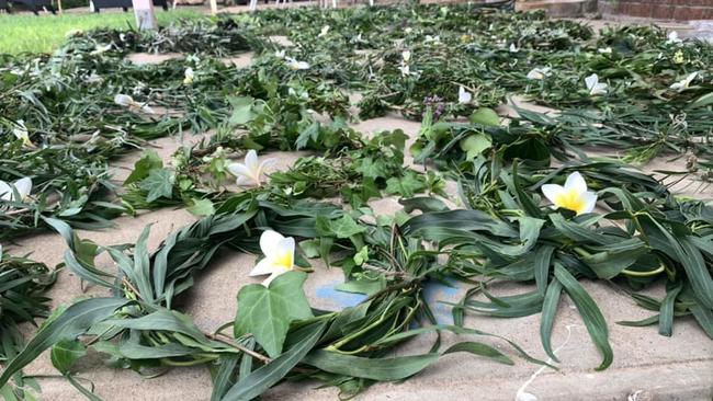 More than 110 wreaths were made for Saturday’s paddle out. Picture: Facebook