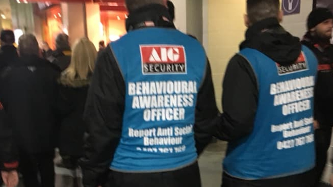 Behavioural awareness officers patrol the AFL