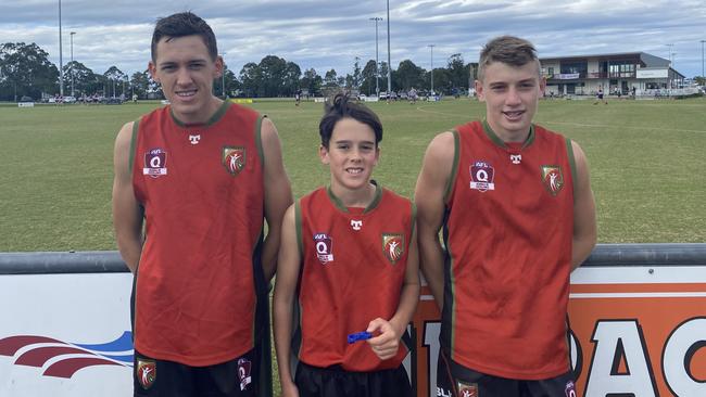 St Teresa's junior boys players Jonty Green, Zion Kendall and Jai Mure.