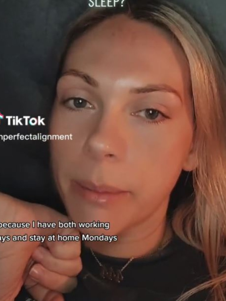 A mum has admitted she finds going to work ‘so much easier’ than staying at home with her kids. Picture: TikTok