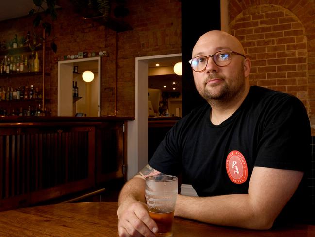 Publican Darren Brown pictured at his Adelaide pub, The Prince Albert Hotel, Wright Street. Picture: Tricia Watkinson