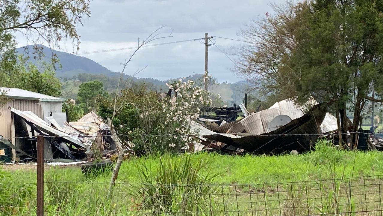 The timber Queensland-style home collapse collapsed within an hour of the fire starting, a QFES spokeswoman said.