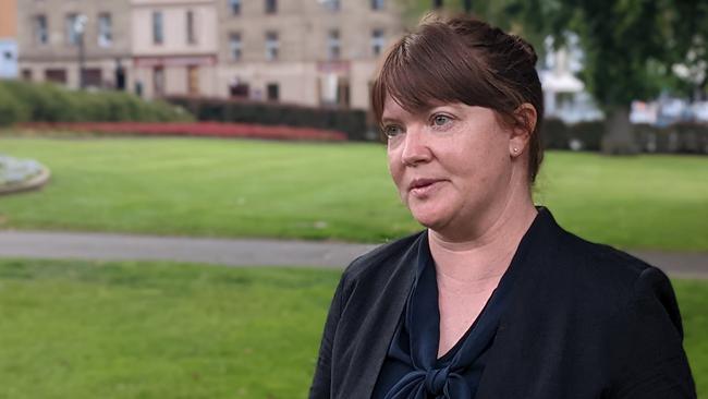 Labor health spokeswoman Sarah Lovell speaks to the media in Hobart on Thursday January 14, 2021.