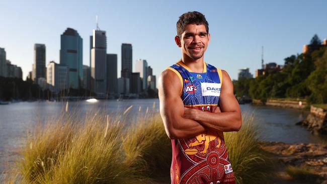 Charlie Cameron at home in Brisbane. Picture: Chris Hyde/AFL Media/Getty Images