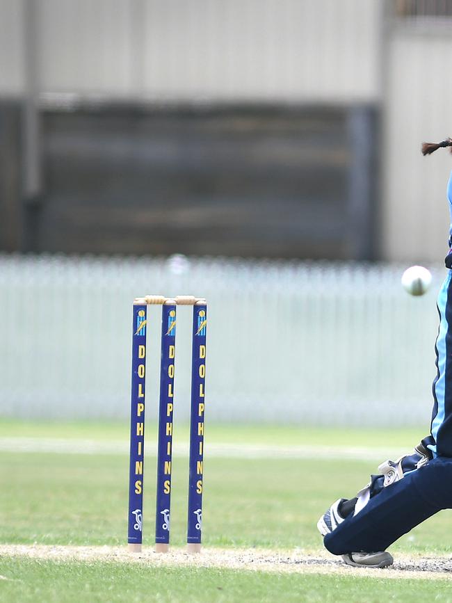 Valleys batter Charlie Knott faces up to the Gold Coast bowlers during their Katherine Raymont Shield game at Bill Pippen Oval, Robina. Picture: John Gass