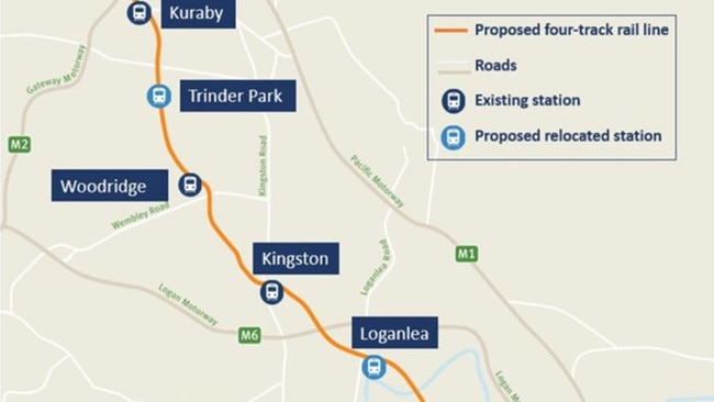 Some of the train stations that will be part of the faster rail to the Gold Coast.