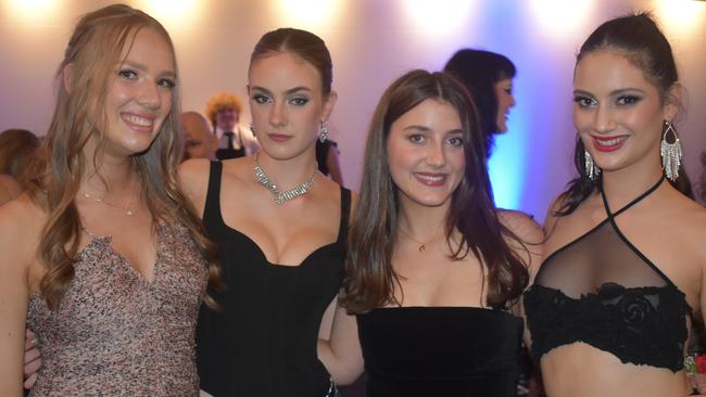 Lucinda Davidson, Amelia Garvey, Asha Metcalfe and Hayley Turner at Queensland Academies Creative Industries formal.