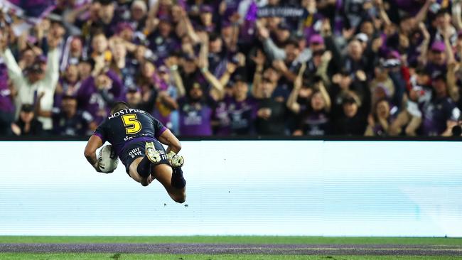 Josh Addo-Carr scored two tries in the grand final. Picture: Brett Costello