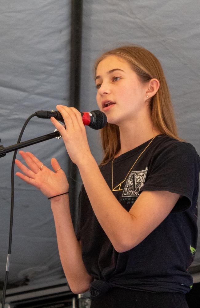 Anouk Brown performing on the Youth Stage at the Einbunpin Festival in Sandgate in July. Anouk will compete at the Sandgate Youth Festival.