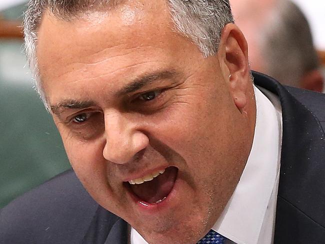 Treasurer Joe Hockey in Question Time in the House of Representatives Chamber, Parliament House in Canberra.