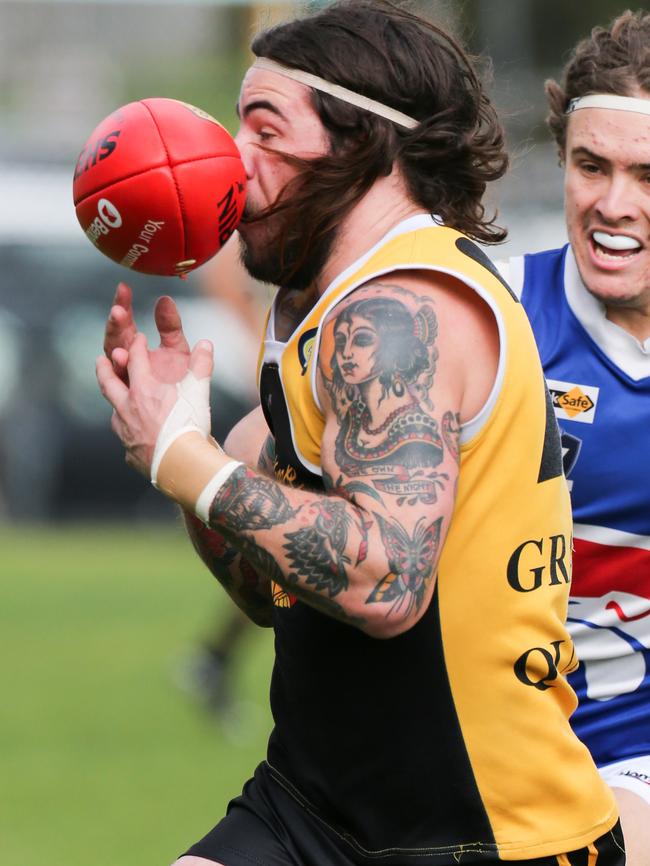 Frankston YCW's Kyle Hutchison has a big appetite for the footy. Picture: David Trend