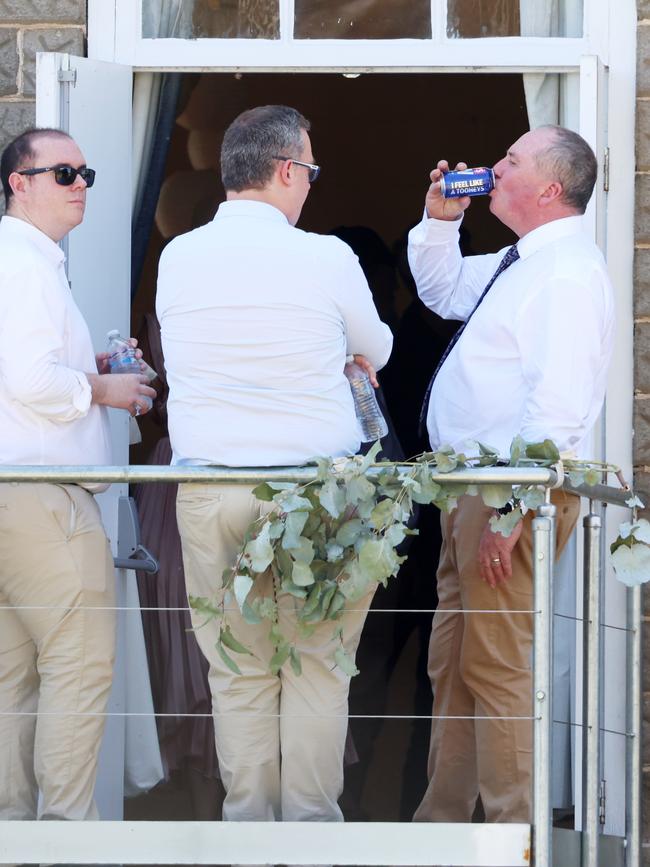 Barnaby Joyce chats to guests at his wedding reception. Picture: NCA NewsWire / Ben McDonald