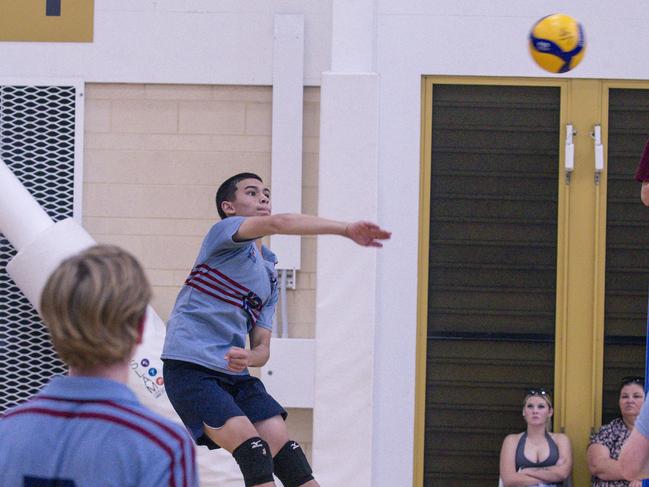 The Australian Volleyball Schools Cup is being played at the Gold Coast Sports and Leisure Centre in Carrara. Picture: Glenn Campbell