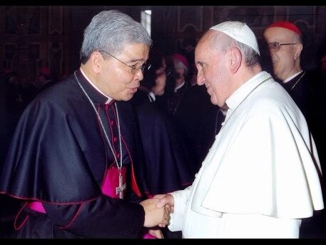 Archbishop (Most Rev.) Adolfo Tito Yllana with Pope Francis