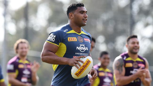 Tevita Pangai Jr leads the way for Brisbane’s young forwards.