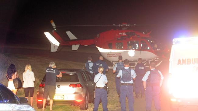 The shark victim was air lifted to St George hospital in a serious but stable condition. Picture: Simon Bullard. Picture: Simon Bullard