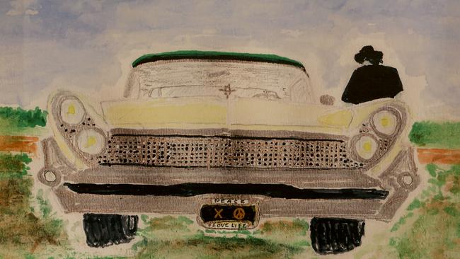 Lincvolt, shown during the opening of a show of Neil Young's art, watercolours and prints of iconic automobiles at the Robert Berman Gallery in Santa Monica. Picture: Getty Images