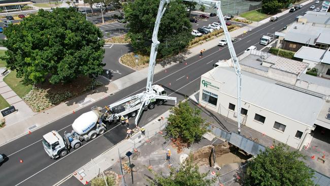 Works have begun to fill a sinkhole located between a busy street and popular walkway in Mount Gambier. PICTURE: Supplied.,