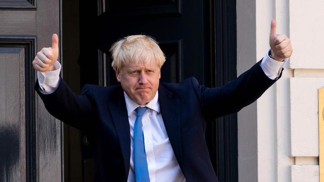 New Conservative Party leader and incoming prime minister Boris Johnson arrives at the Conservative party headquarters in central London on Tuesday. Picture: Leon Neal/AFP