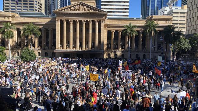 Black Lives Matter protest in King George Square, Brisbane.