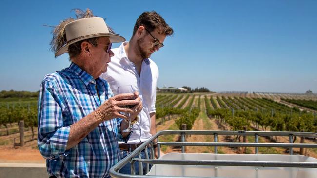 Peter and Ben Teakle their at Teakle Wines vineyard.