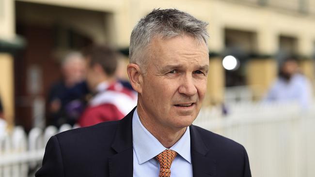 NEWCASTLE, AUSTRALIA - NOVEMBER 13: Trainer Matthew Smith looks on after winning race 7 with Festival Dancer during Sydney Racing at Newcastle Racecourse on November 13, 2021 in Newcastle, Australia. (Photo by Mark Evans/Getty Images)