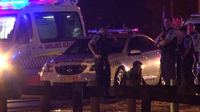 Police at the scene of the crash on Campbelltown Rd, Leumeah, in February. Picture:  TNV