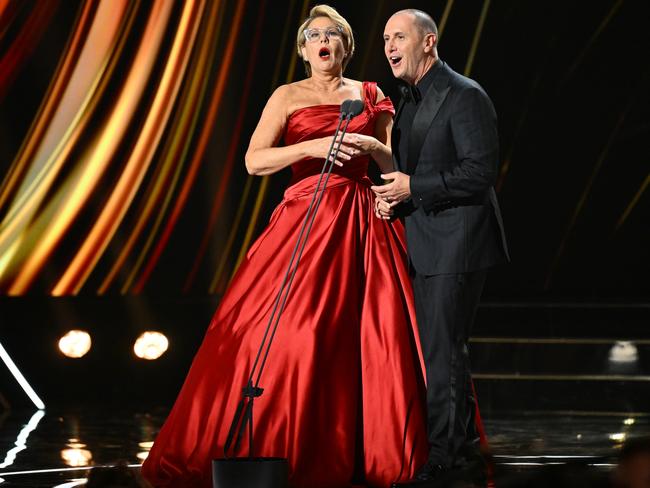 Julia Morris and Larry Emdur at the 64th TV WEEK Logie Awards at The Star in September. Picture: Getty Images for TV WEEK Logie Awards