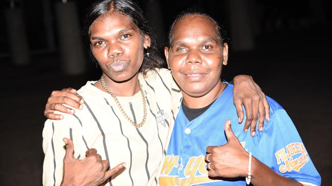 Zephaniah Wilson and Rita Bading at Darwin's Waterfront Precinct for New Year's Eve 2024. Picture: Alex Treacy