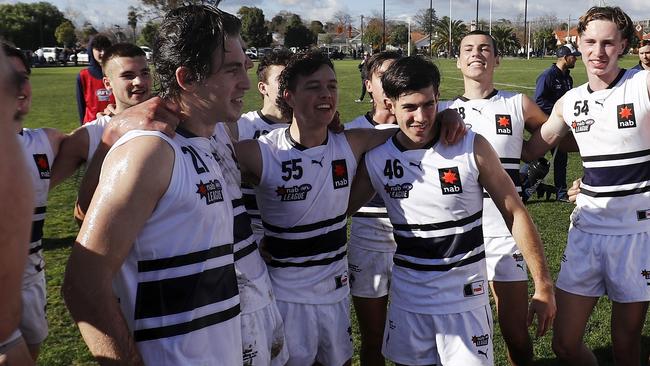 Aidan Biddle, Josh Hamilton and Ben Ham enjoy their first win as Northern Knights.