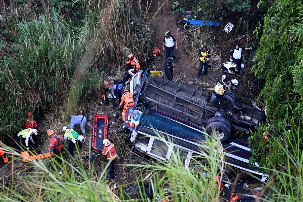 At least 55 dead after Guatemala bus plunges into ravine