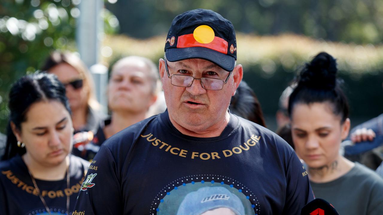 Rick Hampson senior, the father of Ricky “Dougie” Hampson, outside the NSW Coroner’s Court on Tuesday. Picture: NewsWire/Nikki Short.