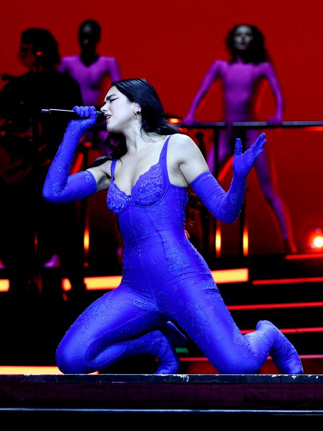Pink, purple, blue and teal hues dominated the stage. Pictures: Don Arnold